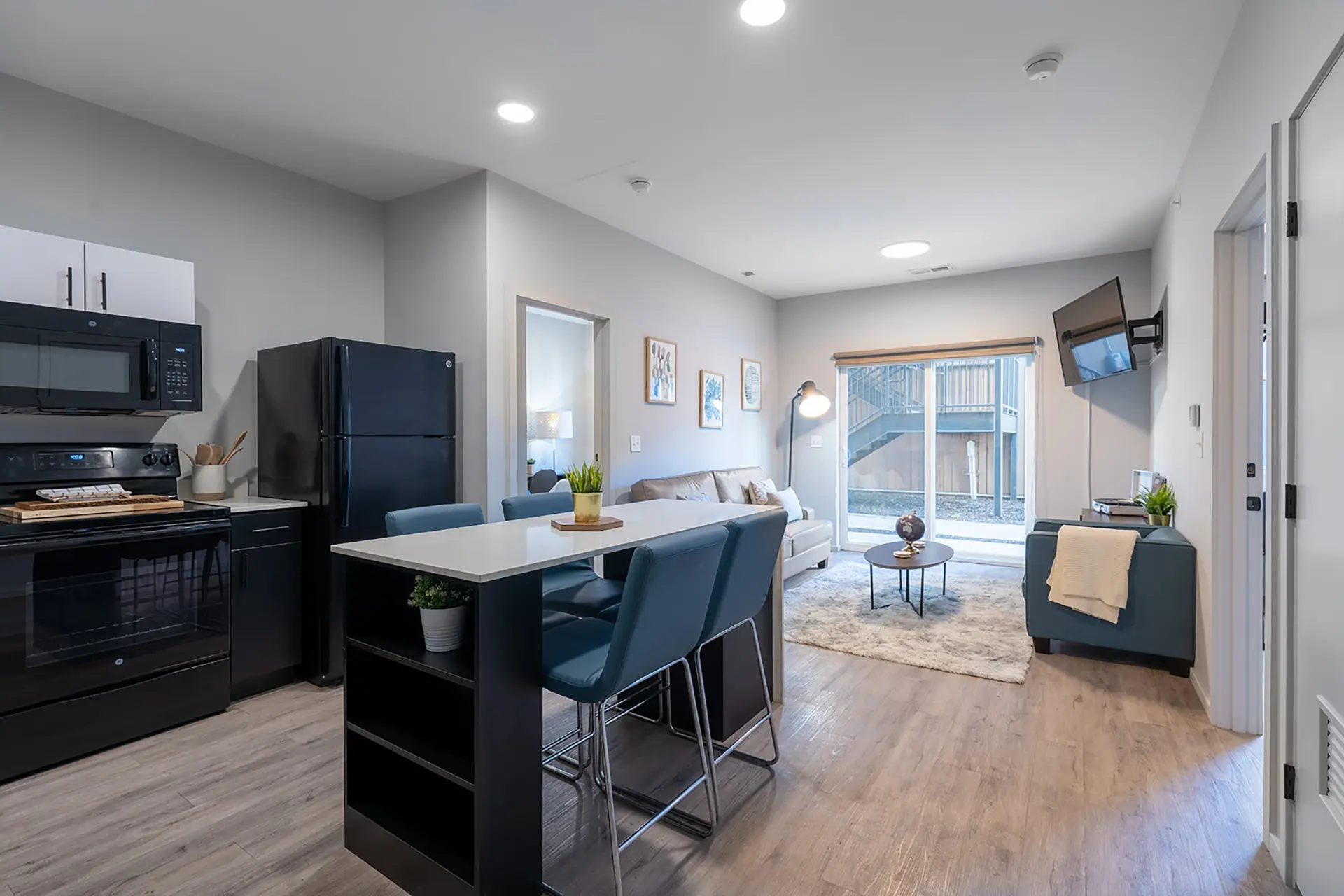 Modern apartment with open living space