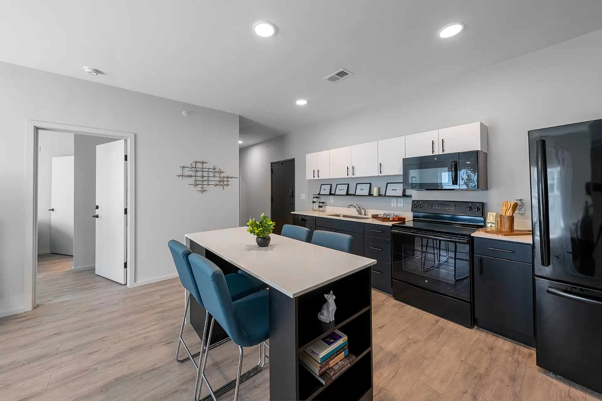 Modern kitchen with sleek design.