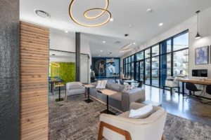 Modern lounge with stylish decor